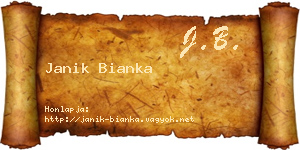 Janik Bianka névjegykártya